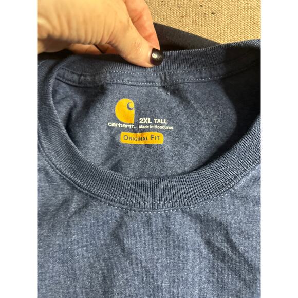 Carhartt Blue T-Shirt Lot XL XXL Tall Workwear Flaws Durable Basics - Picture 5 of 9